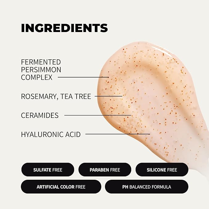 Persimmon Body Wash for Odor Control – Korean Persimmon Extract, Natural Deodorizing Cleanser, Sulfate-Free & Gentle, pH Balanced for Sensitive Skin, 24-Hour Freshness (17.63 oz / 500g)