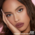 Matte Lipstick Crayon for Women, Nude Brown 24 Hour Lipstick Lip Liner Pencil, Neutral Lip Stick Lipliner Long Lasting Waterproof Smudge Proof, Vegan & Cruelty-Free, 03