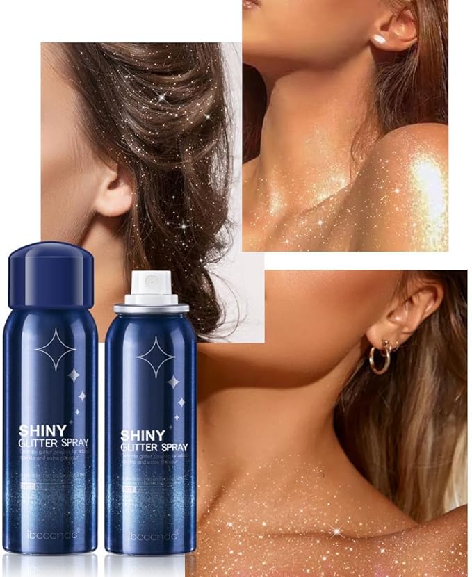 Body Glitter Spray, Perfect Body Glitter for Music Festival Stage Makeup and Festival Rave Highlighter Makeup. (1 Pcs)