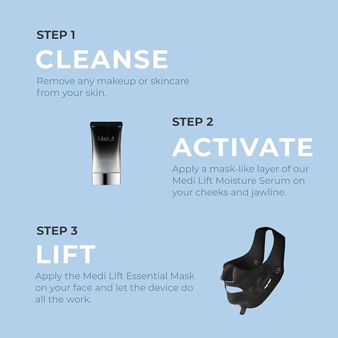 Essential Mask - Medi Lift EMS Facial Toning Device, FDA Cleared, Hands-Free Skin Device