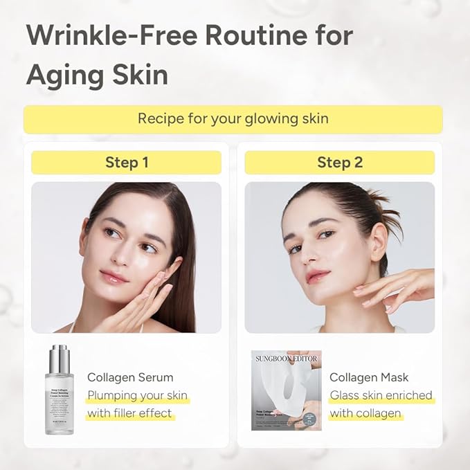 SUNGBOON EDITOR Collagen Glow Bundle Trio : Cream in Serum & Capsule Cream & Deep Collagen Mask(4ea), Gifts for Mom, Korean Skin Care | Christmas Gift Sets