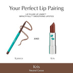 Thrive Causemetics Impact-FULL Smoothing Lipstick, Moisturizing Lip Makeup Essential with Vitamin E, Lightweight Creamy Lipstick for Women, Long Lasting, Vegan, Shade Kris (Neutral Cocoa)