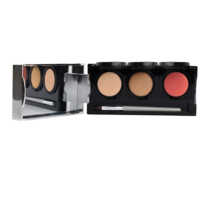 Dermaflage Tattoo Cover Up Makeup (Medium) - Bruise Full Coverage Concealer - Full Coverage Waterproof Concealer for Bruise, Scar & Acne - Smudge Proof Body Makeup Palette with 3 Pro SFX Shades +Brush