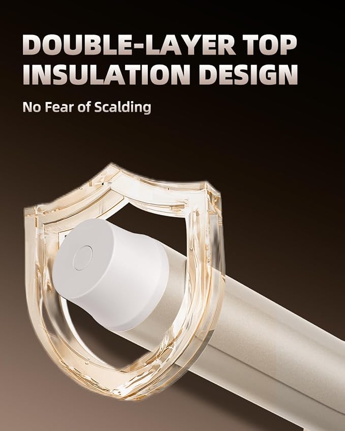 Hair Curling Wand, 1.6 Inch Long Barrel Ceramic Curling Iron, Hair Curler with Keratin&Argan Oil Infused, Curling Wand for Long Hair Transform Your Look in Seconds