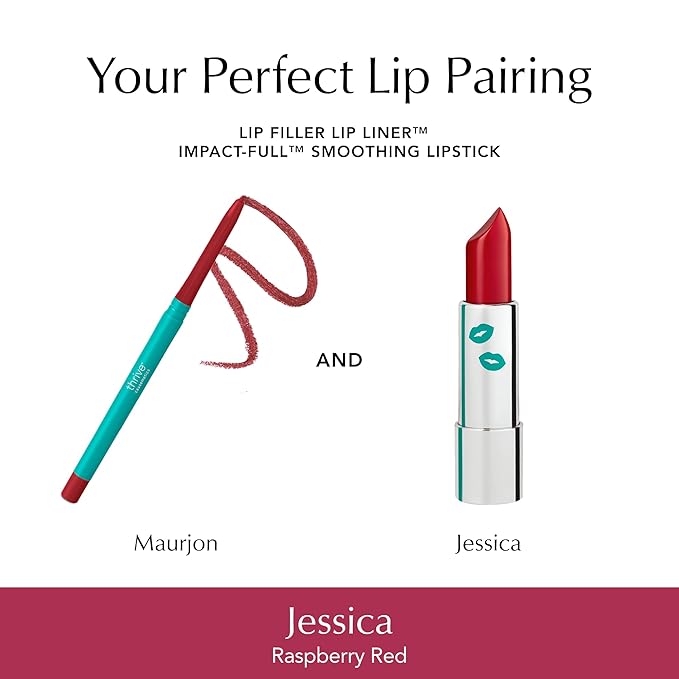 Thrive Causemetics Impact-FULL Smoothing Lipstick, Moisturizing Lip Makeup Essential with Vitamin E, Lightweight Creamy Lipstick for Women, Long Lasting, Vegan, Shade Jessica (Raspberry Red)