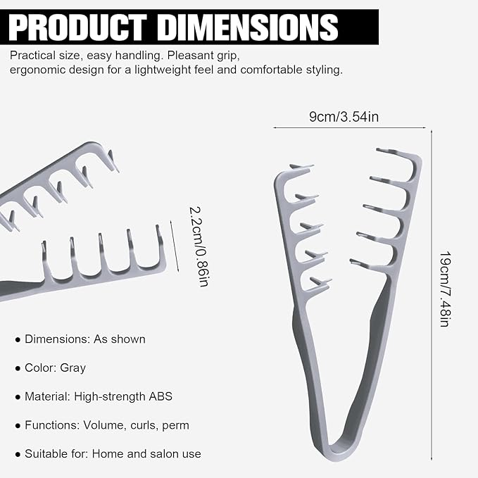 Upgrade Texture Comb, Volumizing Wide-Tooth Hair Styling Comb, Foundation Capacity Apparatus Maximum Lift Roots Volume Tool for Women Men (2Pcs Mixed Color)
