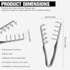 2Pcs Texture Comb,Texture Styling Comb,Voluminous Wide-Toothed Hair Combs,Travel Folding Design,Wide-Tooth Hair Styling Tool with Textured grip for Women & Men(Gray+Gray)