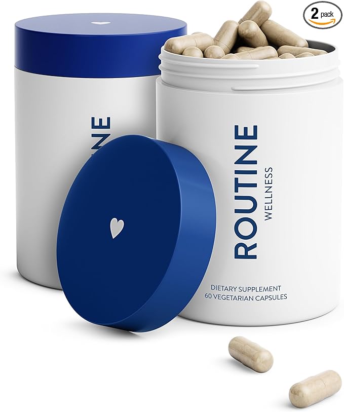 Routine Wellness Hair Growth Supplement - Clinically Tested for Thicker, Fuller Hair - Reduces Wrinkles, Fine Lines - Gluten Free, Ideal for Women & Men with Thinning Hair - 2 Bottles, 60 Day Supply