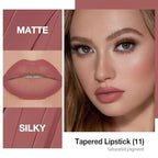 evpct Dusty Rose Gradient Matte Lipstick Lip Liner Crayon Combo Pencil Set for Women Long Lasting Waterproof, Rose Pink Matte Cream Lip Liner and Lipstick Combo Makeup, Flawless Gradual Ombre Effect
