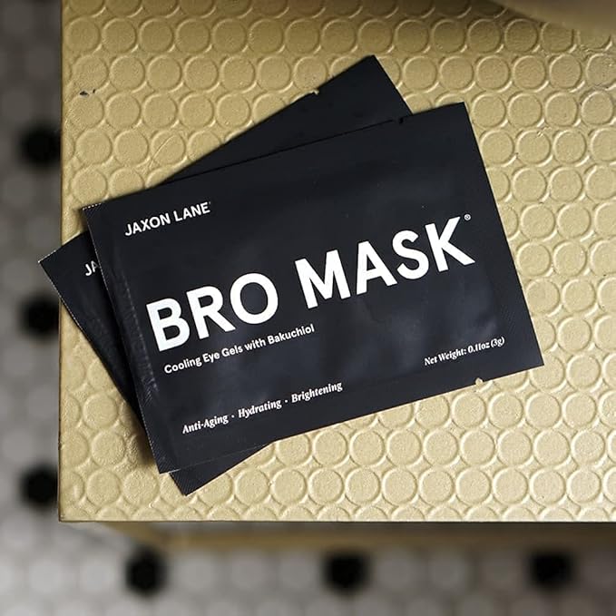 BRO MASK Under Eye Patches for Men with Hydrogel (4 x 6 pairs) - Anti-Aging Korean Eye Masks for Dark Circles and Puffiness- Puffy Under Eye Treatment - Perfect Skin Care Stocking Stuffers for Men