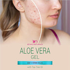 Being Naturals Aloe vera Gel - from 100% Pure Organic Aloe Infused with EGF, Stem Cell, Rosemary Oil - Natural Raw Moisturizer for Face, Body, Hair. Perfect for Sunburn, Acne, Razor Bumps 16.9 fl oz