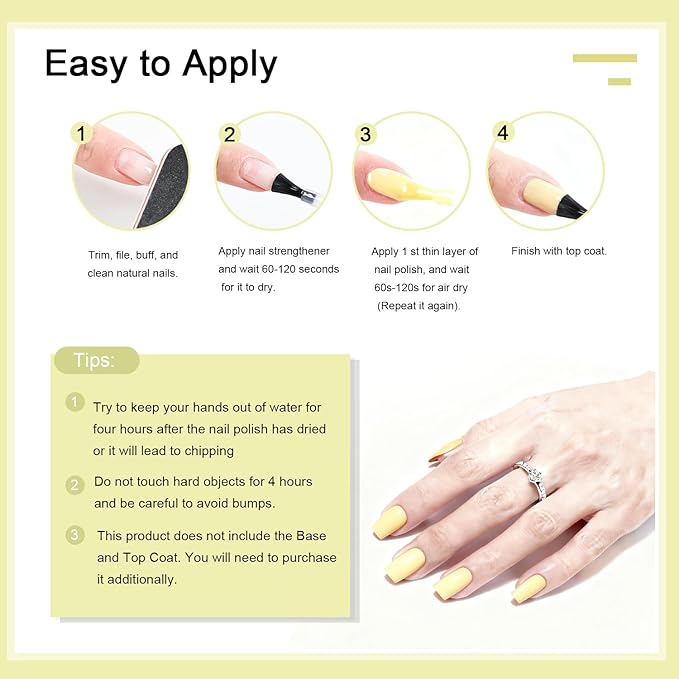 16.5ml Lemon Yellow Nail Polish Large Volume Quick Drying Nail Polish, Fast Drying and Long Lasting Color Nail Art DIY Home Manicure Gift for Women