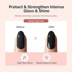 MelodySusie No Wipe Glossy Top Coat Long Lasting Shine Finish Soak Off UV LED Nail Lamp Nail Polish Art Design Manicure Kit Perfect Gifts for Women Girls 2 Pcs 15ml Clear