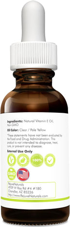 Vitamin E Oil - 100% Pure & Natural, 42,900 IU. Repair Dry, Damaged Skin from Surgery & Acne, Age Spots & Wrinkles. Boost Collagen for Moisturized, Youthful-looking Skin. d-alpha tocopherol