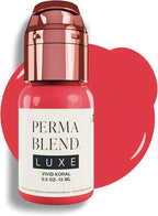 Perma Blend Luxe Lip Pigment Ink, Professional Lip Tattoo Microblading Supplies, Vivid Koral, .5 oz
