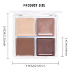 Cream Eyeshadow Quad, Nude Brown Matte Shimmer Eyeshadow Palette Makeup, Neutral Eye Shadow Palette for Older Women Pigmented Waterproof, sombras para ojos, 03