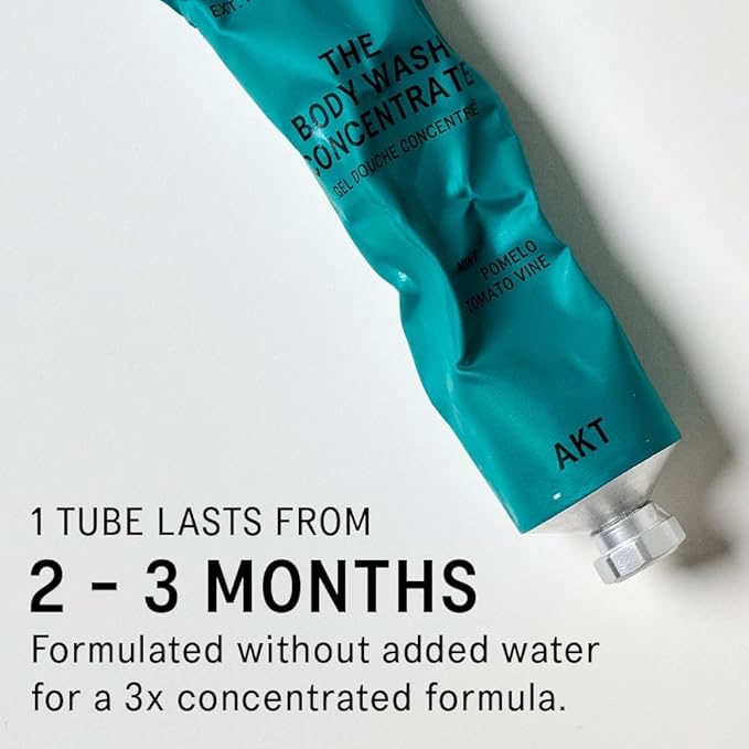 AKT The Body Wash Concentrate 3.4 Fl Oz, Natural Shower Gel with Skin-Balancing Prebiotics, Body Wash Women & Men, with Olive Squalane & Vitamin E, Sc.04 Halcyon Summers, All Genders