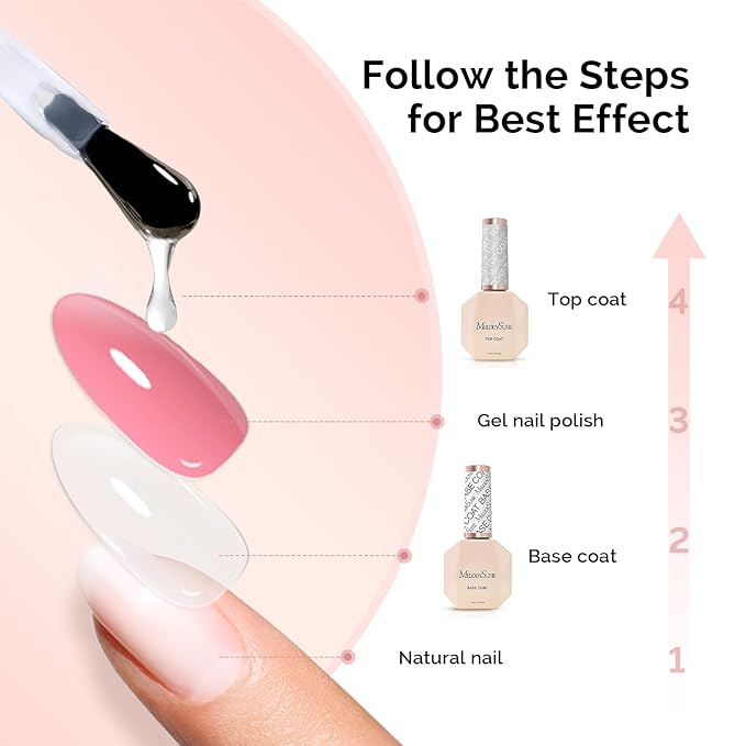 MelodySusie Base Coat Long Lasting Soak Off UV LED Nail Lamp Nail Polish Art Design Manicure Kit Perfect Gifts for Women Girls 1 Pcs 15ml
