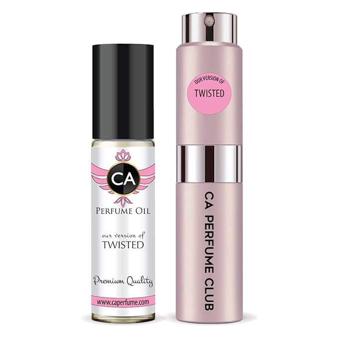 CA Perfume Duo Impression of Twisted For Women Perfume Layering Set Long Lasting Travel Size EDP + Body Oil Roll-On Bottle 0.27 Fl Oz+0.33 Fl Oz