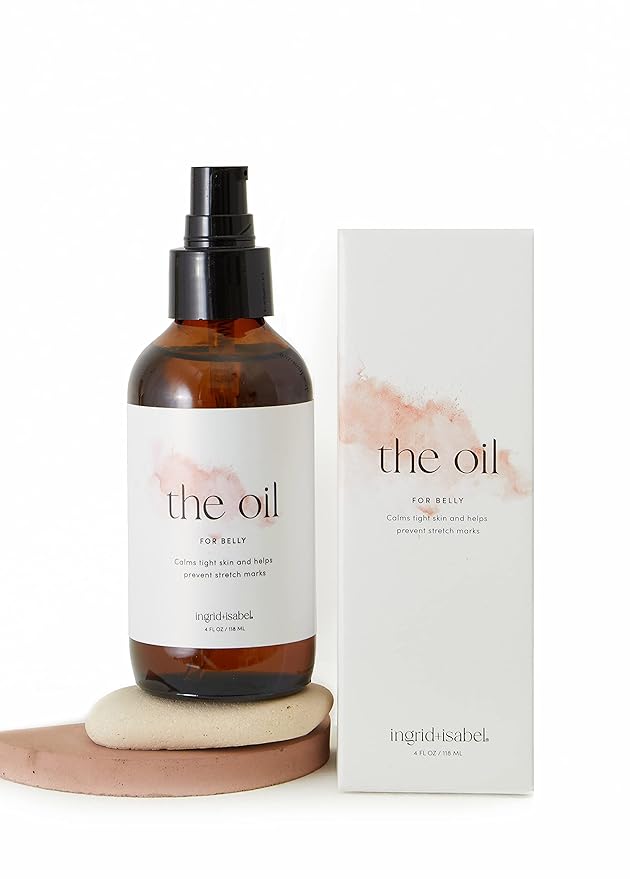 Ingrid & Isabel | The Oil | Organic Pregnancy Belly Oil for Smooth, Hydrated Skin (4 Fl Oz)