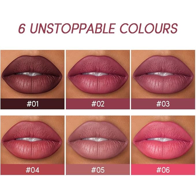 USHAS 2 in 1 Waterproof Lipstick and Lip Liner Combo Set, Long Lasting Matte Lip Pen for Women, Makeup Kit (G4, Pack of 1)