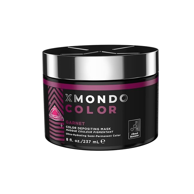 XMONDO Color Garnet Depositing Mask & Semi-Permanent Burgundy Hair Dye | Infused with Bond Booster Technology & Hyaluronic Acid for Nourishment, Revitalization & Repair, Vegan Formula, 8 Fl Oz 1-Pack