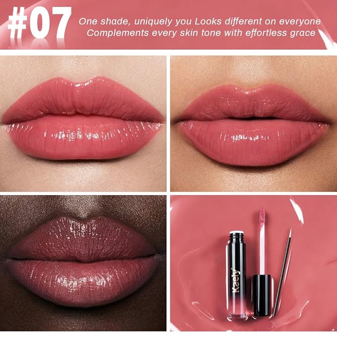Kaely Longwear No-Budge Lipstick for Women, Highly Pigmented Liquid Lip Color Makeup, Non-Transfer Lip Gloss Stain Waterproof Smudge Proof 24 Hour, Instant Shine, Vegan & Cruelty-Free, 07 CHARMED