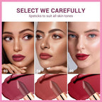 evpct 3Pcs Matte Creamy Lipsticks Set, Maroon Wine Coral Ruby Red Lip Stick Set for Women, Long Lasting Waterproof Velvet Lipsticks Blendable Silky, Longwear Lip Makeup Set 24 hours original labios 02