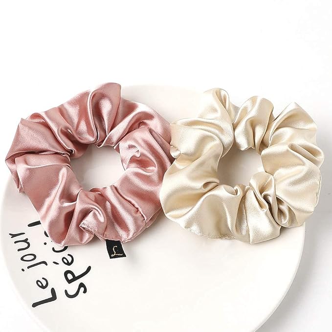 Scrunchies Women Hair Ties - Big Silk Satin Scrunchy Hair Bands Elastic Hair Accessories Soft Large Scrunchies For Vsco Girl Women