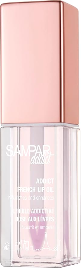 Sampar Addict French Oil with Sponge Applicator - Korean Beauty Perfect for Lip Oils & Glosses | Rosehip, Rare Beauty Tinted Lip Oil, Broadway Vita-Lip Gloss, Saie Glossy Bounce,