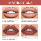 Kaely 2-in-1 Brown Lip Liner & Lipstick Set Kit for Women, Matte Lips Kit with Lip Liner Lip Stains Long Lasting Waterproof 24 Hour Lipstick and Lip Liners Combo Lipliners Pencil Set 11