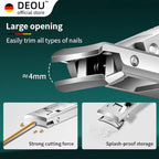 DEOU Folding Ultra-Thin Nail Clippers, Anti-Splash Mini Stainless Steel Manicure Tool, take with You When Traveling, own Nail File, Men's and Women's Gifts (Portable Nail Clippers + Leather case)