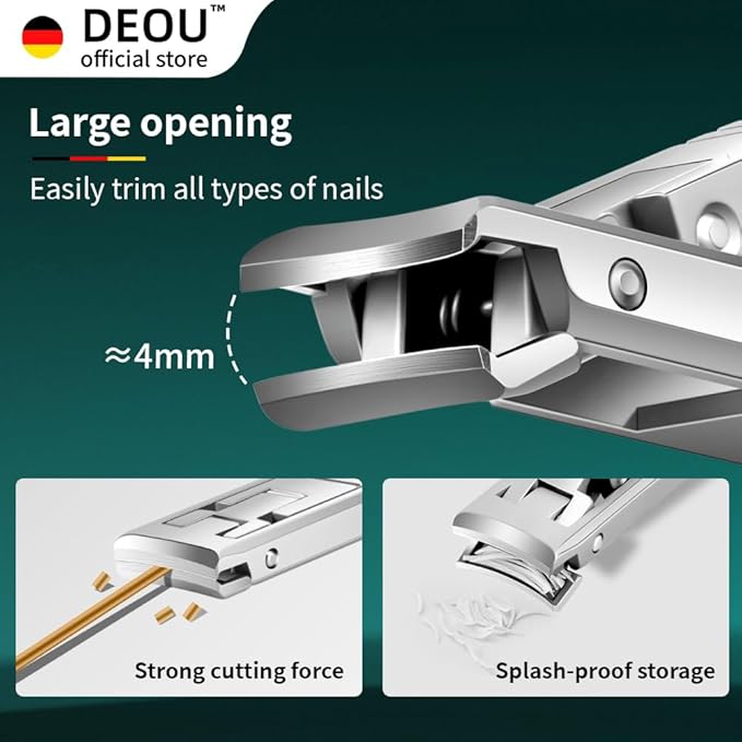 DEOU Folding Ultra-Thin Nail Clippers, Newly Upgraded Anti-Splash mini Stainless Steel Manicure Tool, take with You When Traveling, own Nail File, Men's and Women's Gifts (Nail Clippers + Gift Box)
