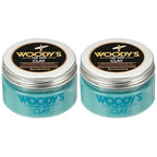 Woody's Hair Clay for Men – Matte Finish, Styling Pomade for Men Stronghold, Firm and Flexible Control, 3.4 oz. 2-Pack
