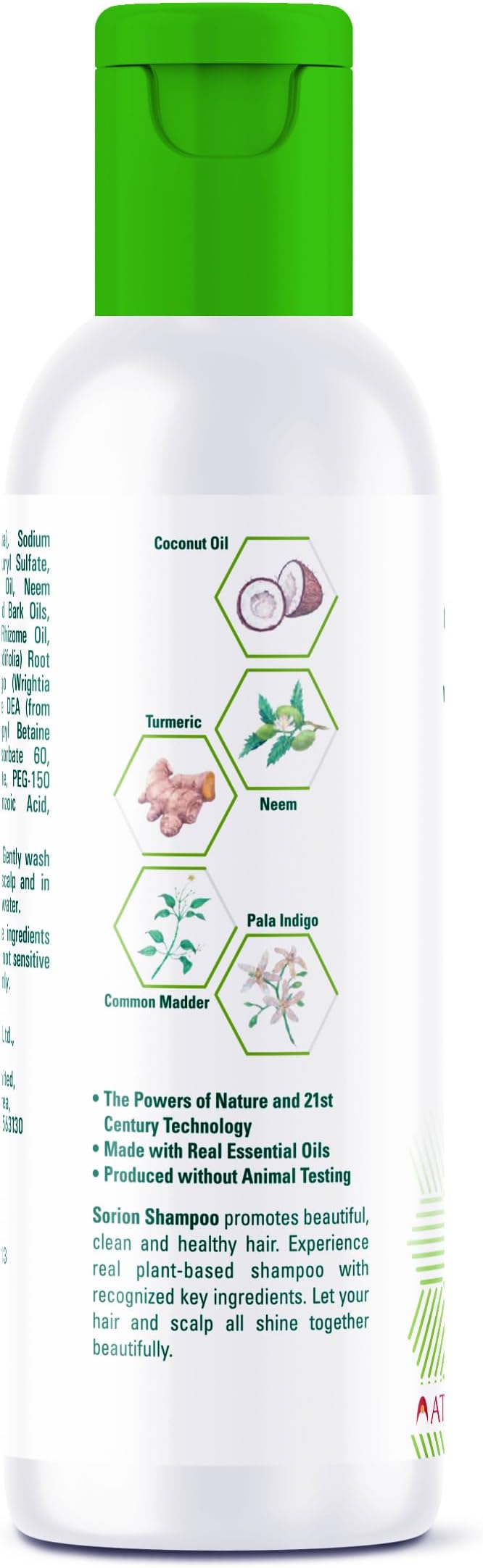 Sorion Shampoo for Collagen Boost with Coconut Oil and Pala Indigo Essential Oils, Herbal Repair for Damaged Hair, Gently Nourishing Scalp Treatment