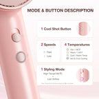 High-Speed Hair Dryer 1875W Ionic & Plasma, Blow Dryer with Diffuser & Comb Nozzle for Curly or Thick Hair, Compact 110000 RPM Fast Drying Lightweight Hair Dryer for Women with Concentrator, Pink