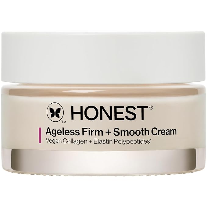 Honest Beauty Ageless Firm and Smooth Cream, Powered by Vegan Collagen Elastin Polypeptides, Firmer Smoother Looking Skin, Fragrance Free, EWG Verified, Cruelty-Free, 1.7 fl oz