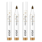 KYDA 2 Pcs Freckle Makeup Pen, Natural Lifelike Freckle Makeup Pen Magic Color, Waterproof Longlasting Soft Dot Sopt, for Natural Effortless Sunkissed Make up-Light Brown