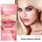 evpct Pink Honey Lipstick Tinted Lip Balm, Sheer Hydrating Shine Tinted Lipstick for Women, Moisturizing Lip Color, Nourishing Tinted Lip Balm Plumper Gloss Stain, Glossy Shiny Finish, 02 Pink