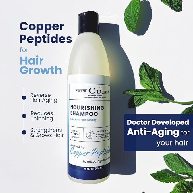 Copper Chemist Hair Growth Shampoo For Men & Women - Copper Peptides For Hair Loss & Thinning - Dr. Developed, Natural, Sulfate Free, Color Safe Regrowth Scalp Treatment - Beauty & Personal Care