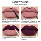 3Pcs 2 in 1 Dark Plum Purple Rose Dark Red Lip Liner and Liquid Lipstick Stain Makeup Set for women, Long Lasting Smudge Proof Lip Tint Matte Finish Lip Gloss for All-Day Color Hold Easy to Use, Set01