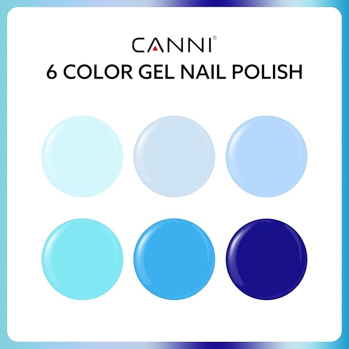 CANNI 6Pcs 9ml Navy Blue Gel Nail Polish Set- Dark Royal Blue Gel Polish Kit Colors DIY at Home Salon Christmas New Year's Gifts for Girls