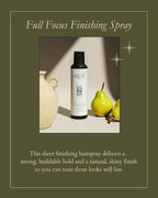 ARETÉ Full Focus Finishing Hair Spray, Strong, Buildable Hold, Shiny Finish, Anti Frizz Hairspray for Women Fine Hair with Edelweiss, Wild Carrot, Star Anise, Peruvian Ginseng, Made in USA, 8oz