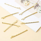 200 Pcs 2.2 Inch Wave-Shaped Bobby Pins Golden Metal Hair Pins Hair Accessories for Women Stylists Hair Sticks Girl