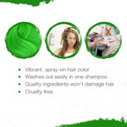 Punky Temporary Hair Color Spray – Jaguar Green, Instant Vivid Temporary Hair Dye for Women, Wash Out, Hair-Color Spray, 3.5 oz, 2 Pack