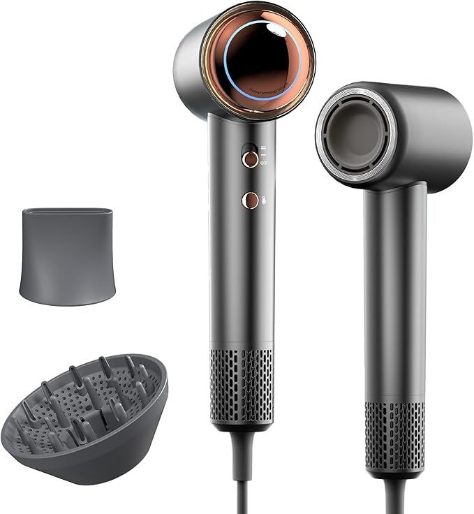 Tideway Hair Dryer, Blow Dryer with Diffuser High-Speed Plasma Ionic Low Noise for Fast Drying, Travel Hair Dryer for Women and Man, Curly/Wavy & Long/Thick Color-Treated Hair H11