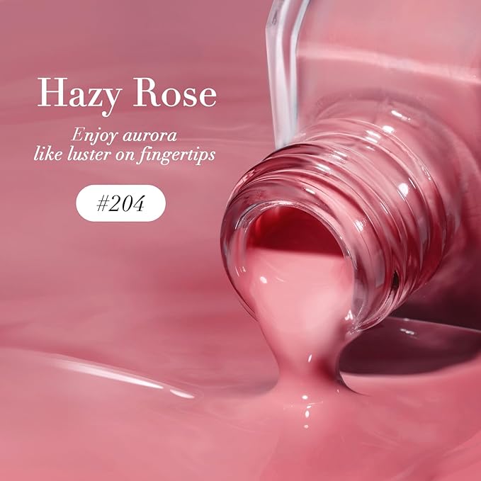 AZUREBEAUTY Nail Polish, Hazy Rose Quick Dry Nail Lacquer Natural Strengthening Treatment Kit DIY Salon at Home Women Gifts 0.34 fl oz