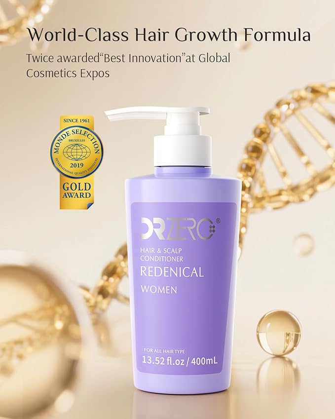DR ZERO REDENICAL Hair Growth Conditioner for Women, 13.5 oz, Volumizing Thickening & Anti Hair Loss Regrowth Treatment, Clinically Tested for Hair Thinning with Redensyl, Japanese Hair Care Products