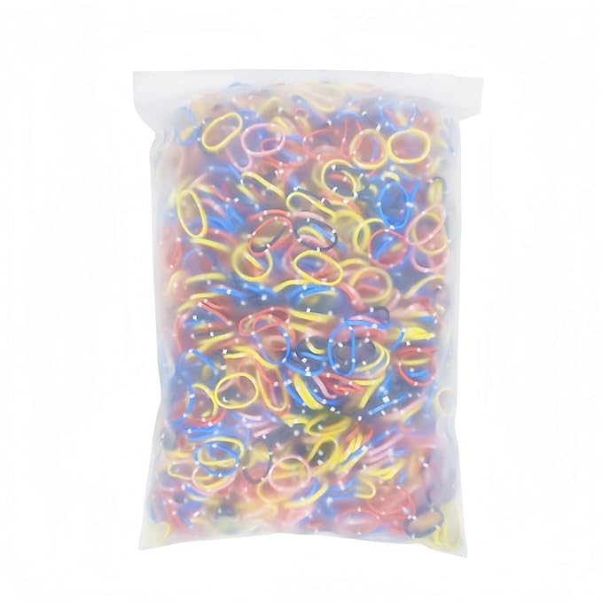 3200 Pcs Elastic Rubber Bands Small Hair Ties Hair Rubber Mini Hair Bands Hair Elastics Tiny Soft Holder Ponytails for Girls (Dark Multicolor with dots)