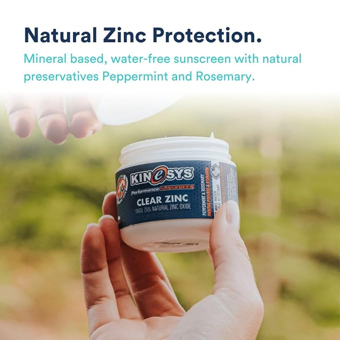 KINeSYS Reef Safe Natural Mineral Zinc Oxide Sunscreen, Rubs in Clear, SPF 30, Broad Spectrum UVA/UVB protection for Face and Body; Alcohol, PABA & Oxybenzone FREE, Peppermint & Rosemary Scent, 60 G
